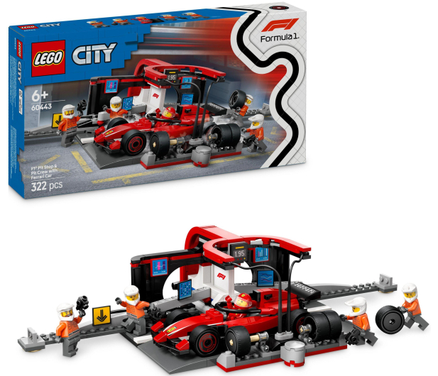 LEGO City 60443 F1® Pit stop i mechanicy z bolidem Ferrari - 1298083 - zdjęcie